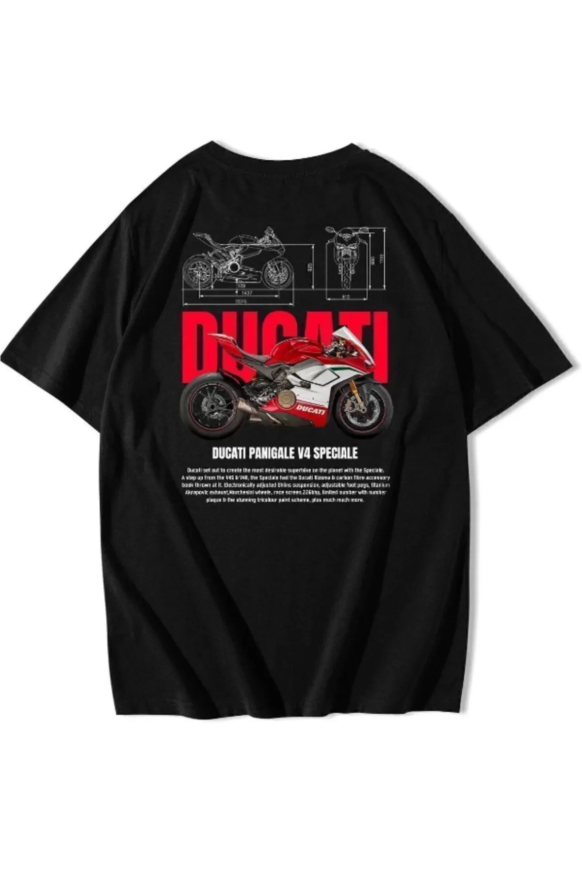 Unisex Oversize Ducati Panigale V4 Speciale Motorcu T-shirt