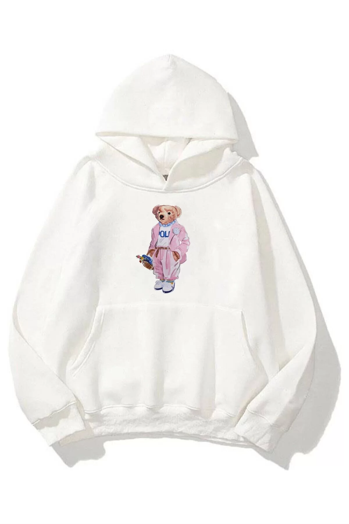 Unisex Teddy Beyaz Sweatshirt Hoodie