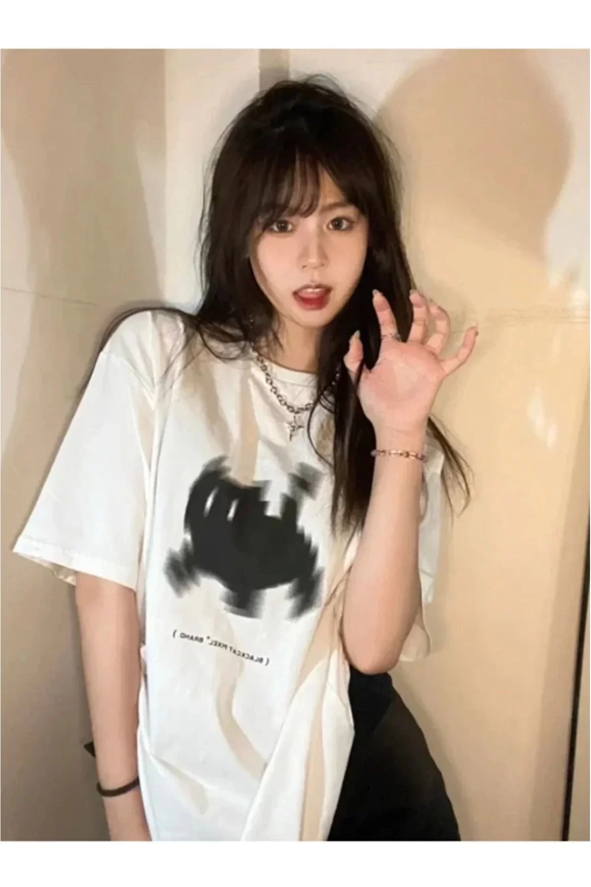 Y2k Aesthetic Beyaz Oversize Unisex T-Shirt