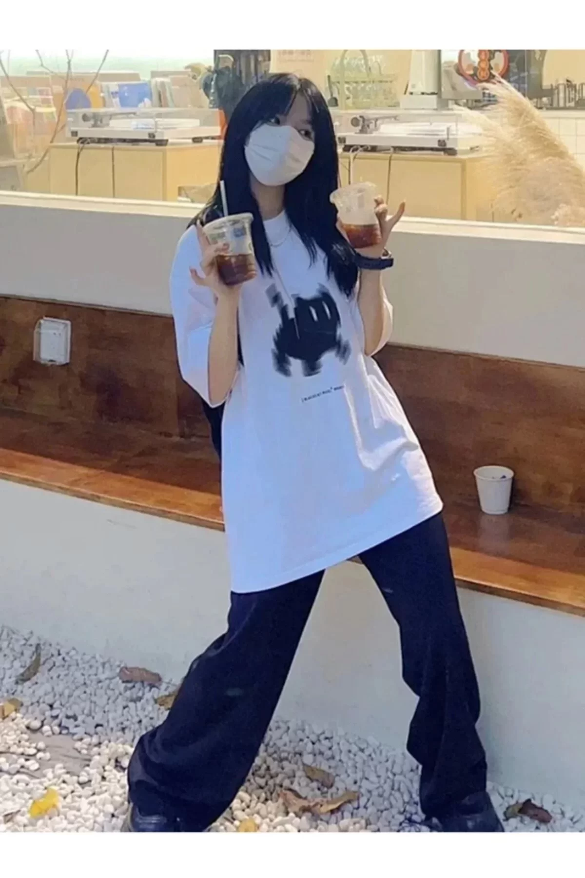 Y2k Aesthetic Beyaz Oversize Unisex T-Shirt