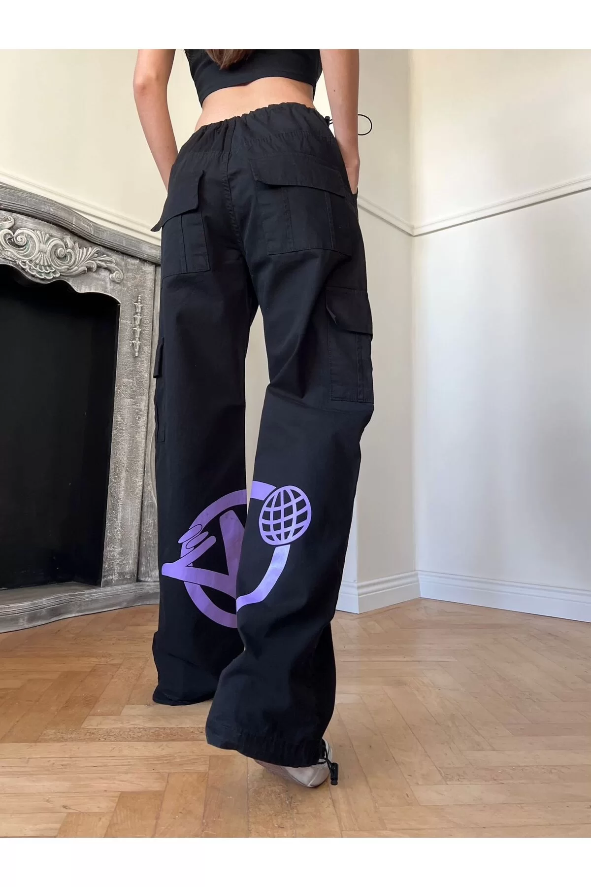 Y2k Harajuku Minus Two Detail Kargo Cepli Bol Paça Unisex Baggy Jean