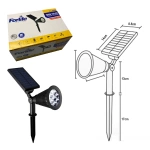 Forlıfe Fl-3120B Solar Güneş Enerji Aydınlatma Çim Lambası Beyaz 7 Smd Led