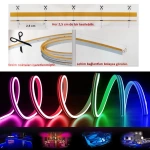 Neon Hortum Led Rgb 12V Su Geçirmez 5Mt Kesilebilir Hıghtek