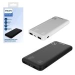 Powerbank 10000 Mah 2Xusb Mıcro Type-C Girişli Siyah Beyaz Phılıps Dlp1810Cb/1810Cw