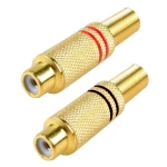 Dy-2030g Rca Fiş Dişi Gold Metal Siyah Kırmızı 2li