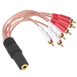 S-Link Sl-Dcr36 6 Rca Uzatma Kablosu Erkek To Aux 3.5Mm Dişi 15Cm