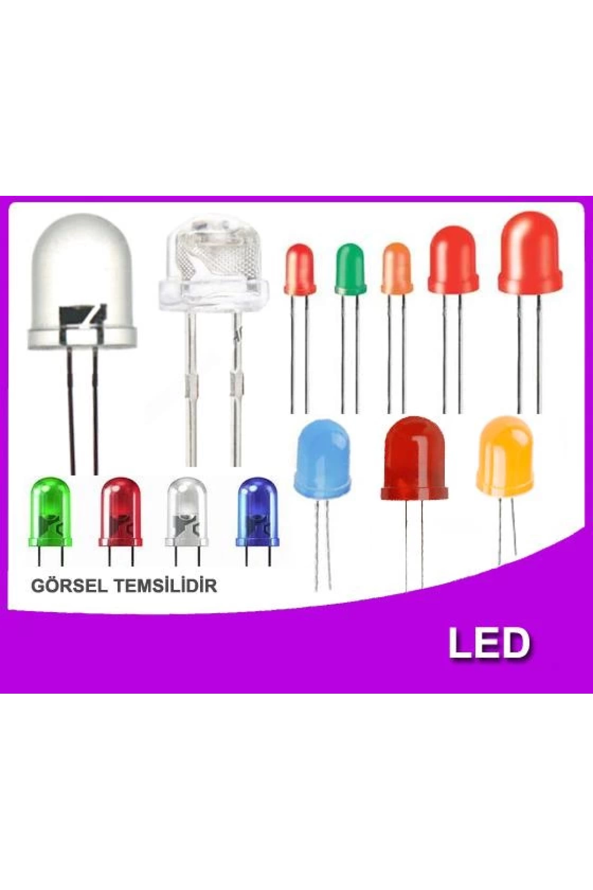 10mm Normal Beyaz Led (10 Adet)