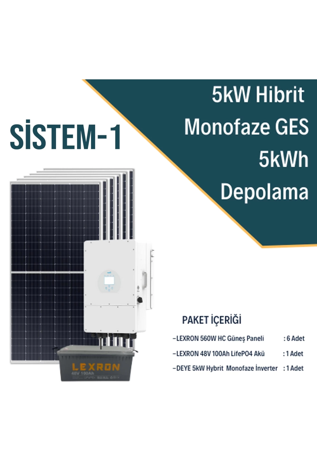 5kw Hibrit Monofaze Ges Enerji Depolamalı On Grid Sistemi-1