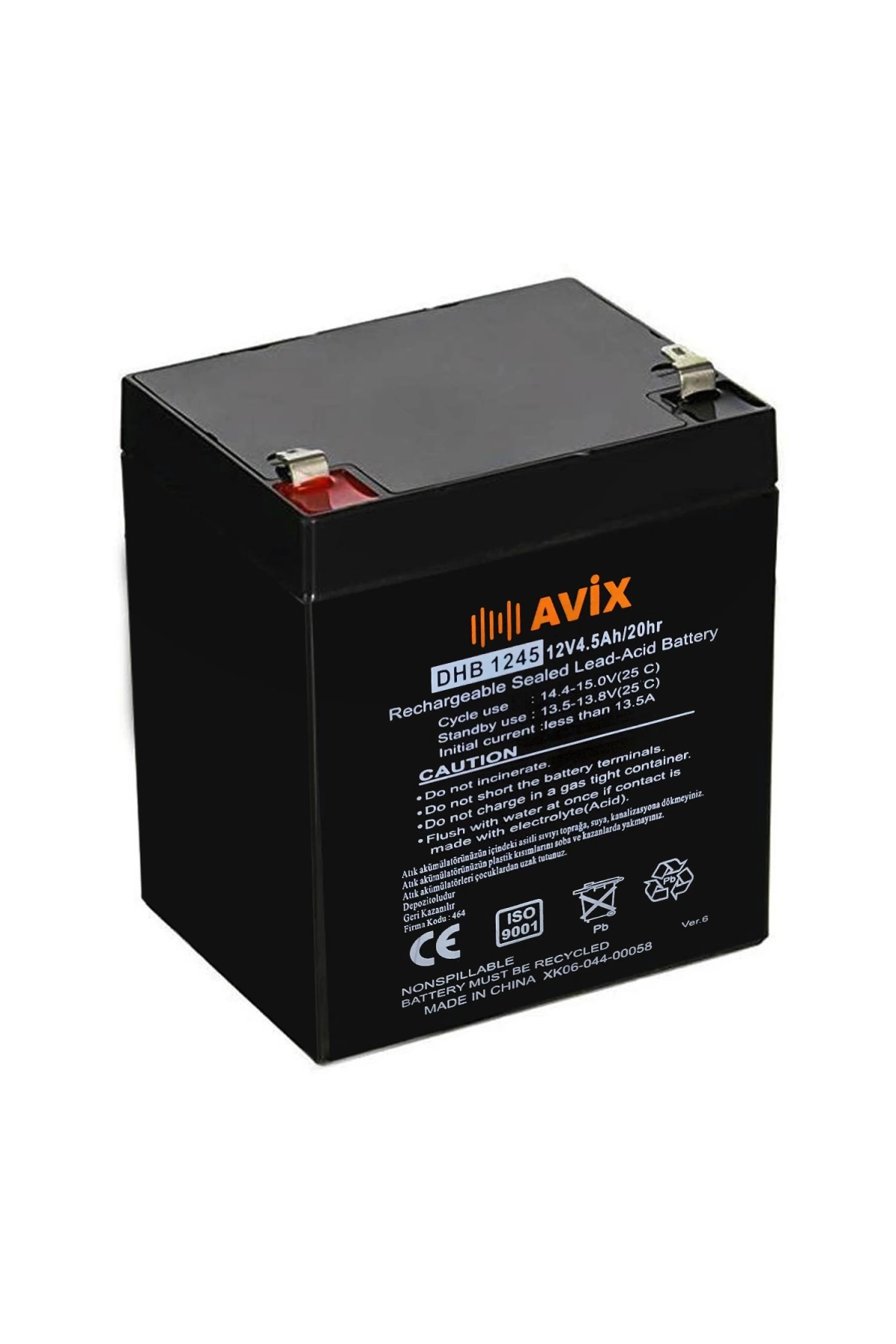 Avix Dhb-1245 Kuru Akü 12v 4.5ah (9x7x10cm)