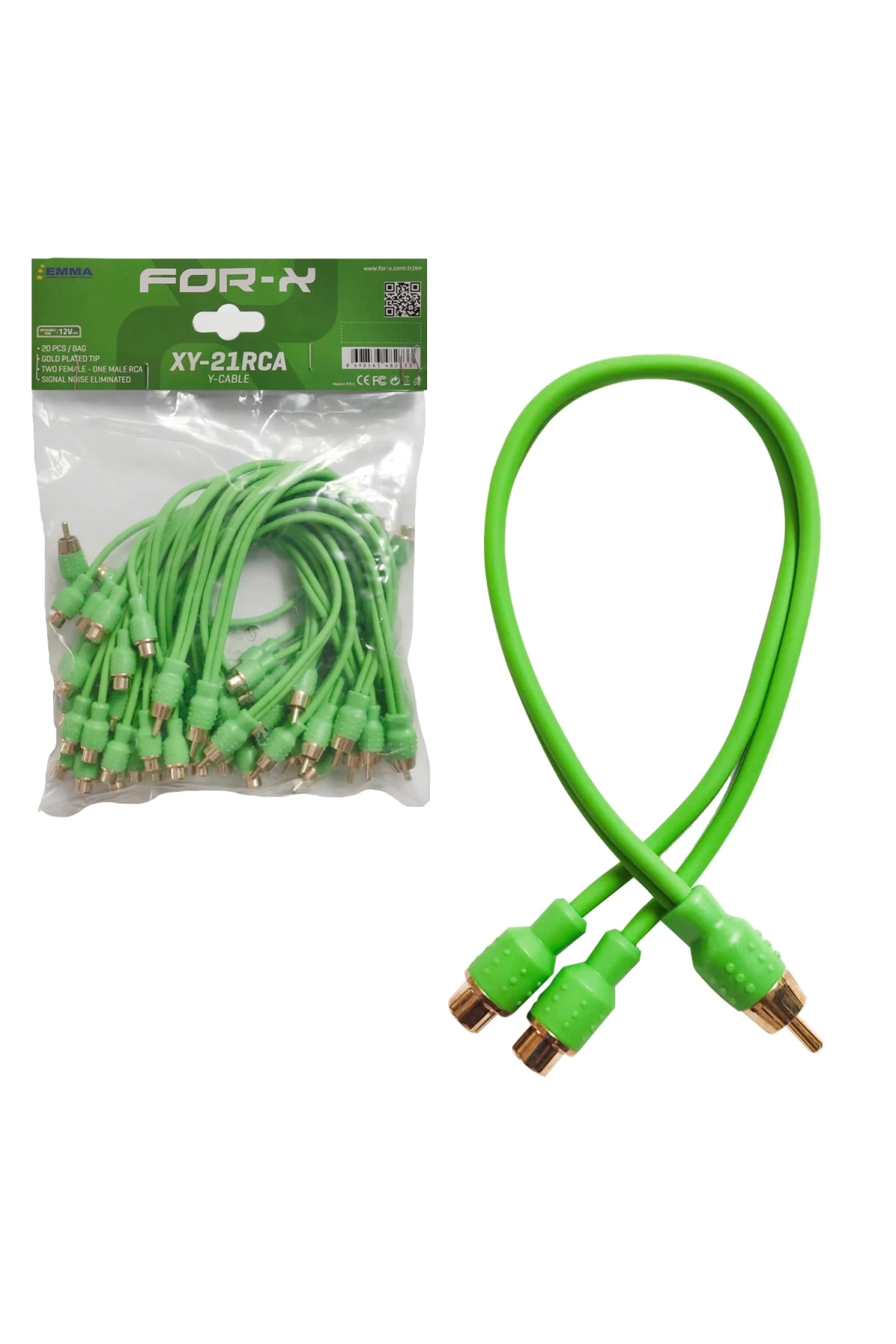 For-x Xy-21rca Anfi Y Kablo 1 Erkek 2 Dişi 30cm