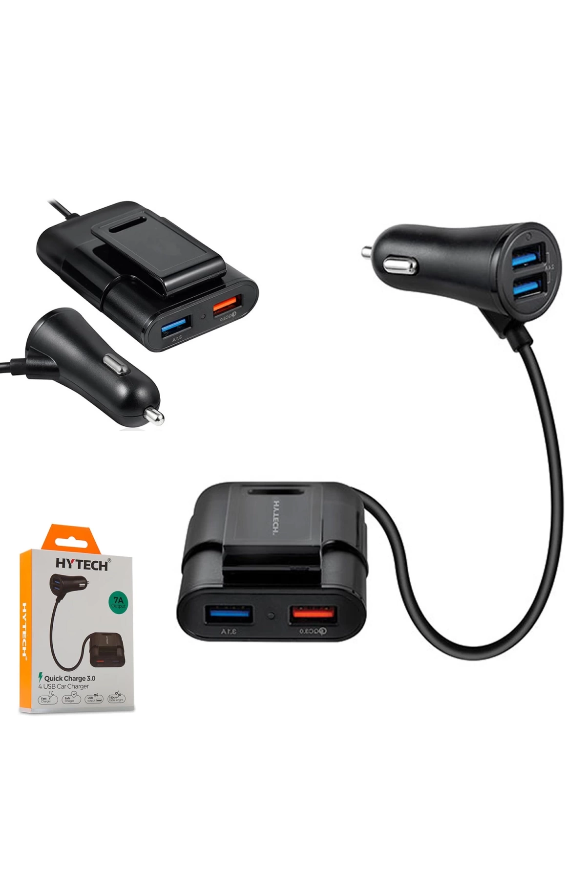 Araç Şarj Adaptör Qc3.0 4Xusb 7A 12/24V Hytech Hy-Xq70