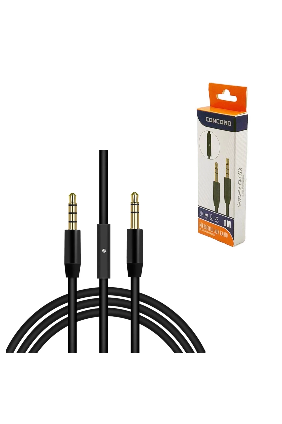 Aux Kablosu Gold 3.5mm Mikrofonlu 1mt Concord C-818