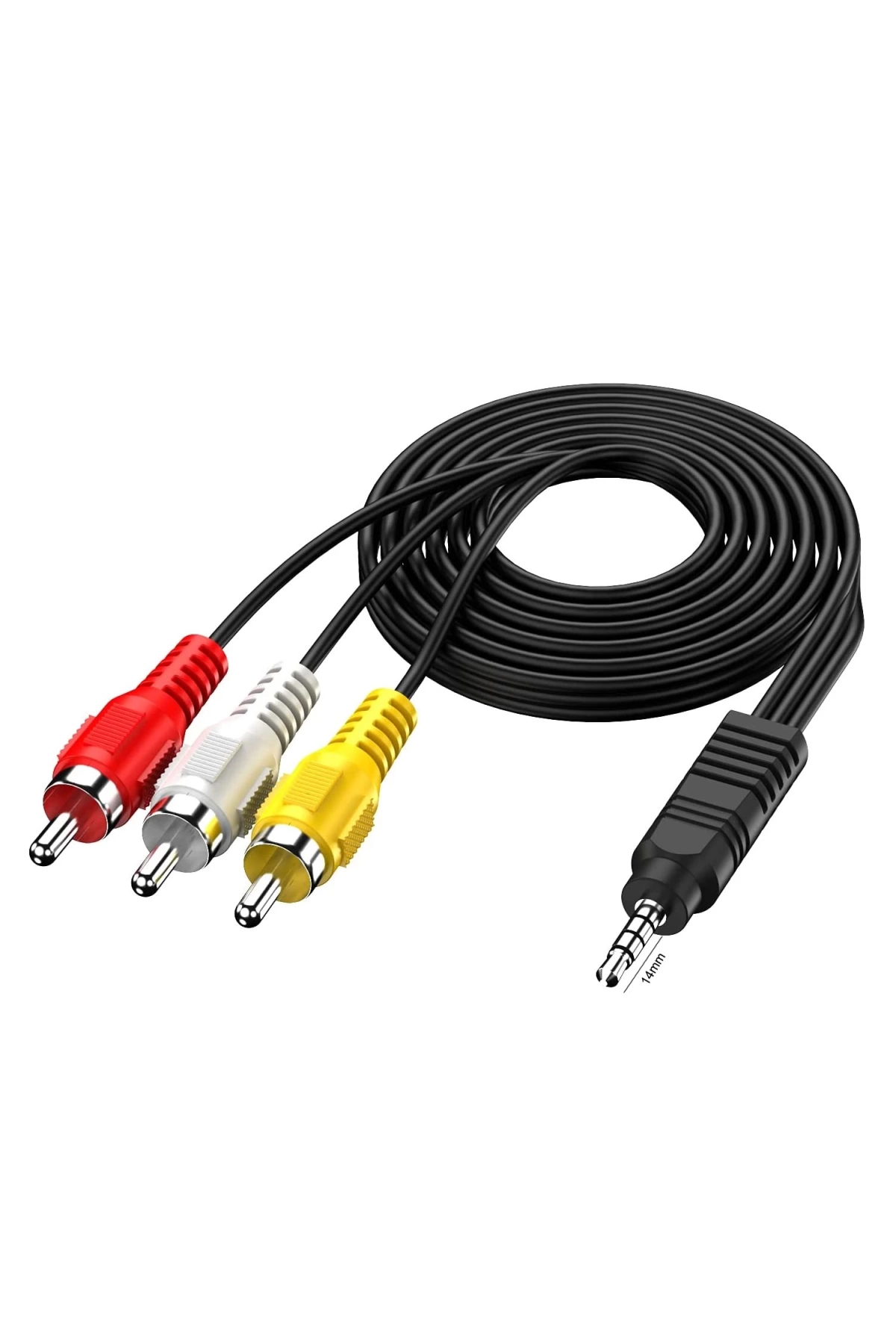 Av kablo 3 Rca To Aux 3.5mm 1 Metre (Tüplü Tvye Hd Uydu Bağlar)