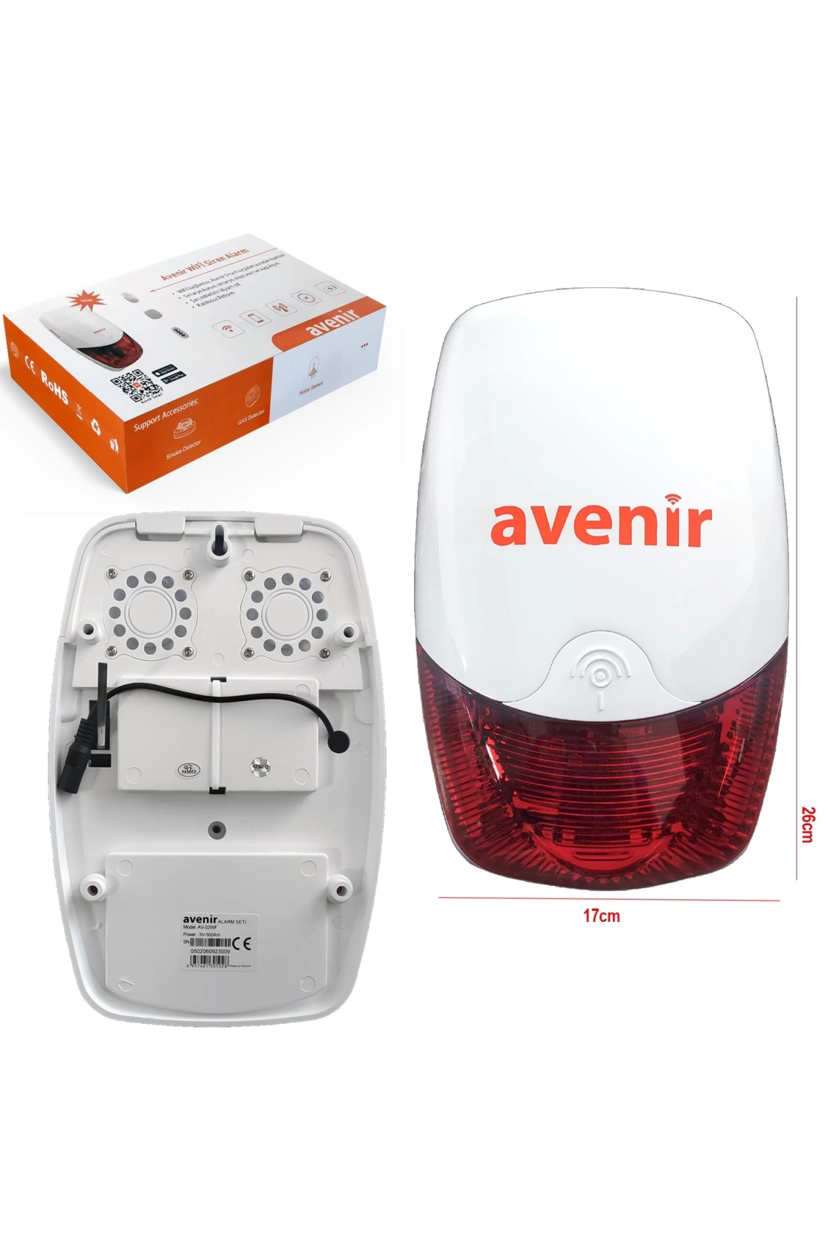 Avenir Av-02wf Akıllı Siren Alarm Seti Wi-fi Tuya Destekli