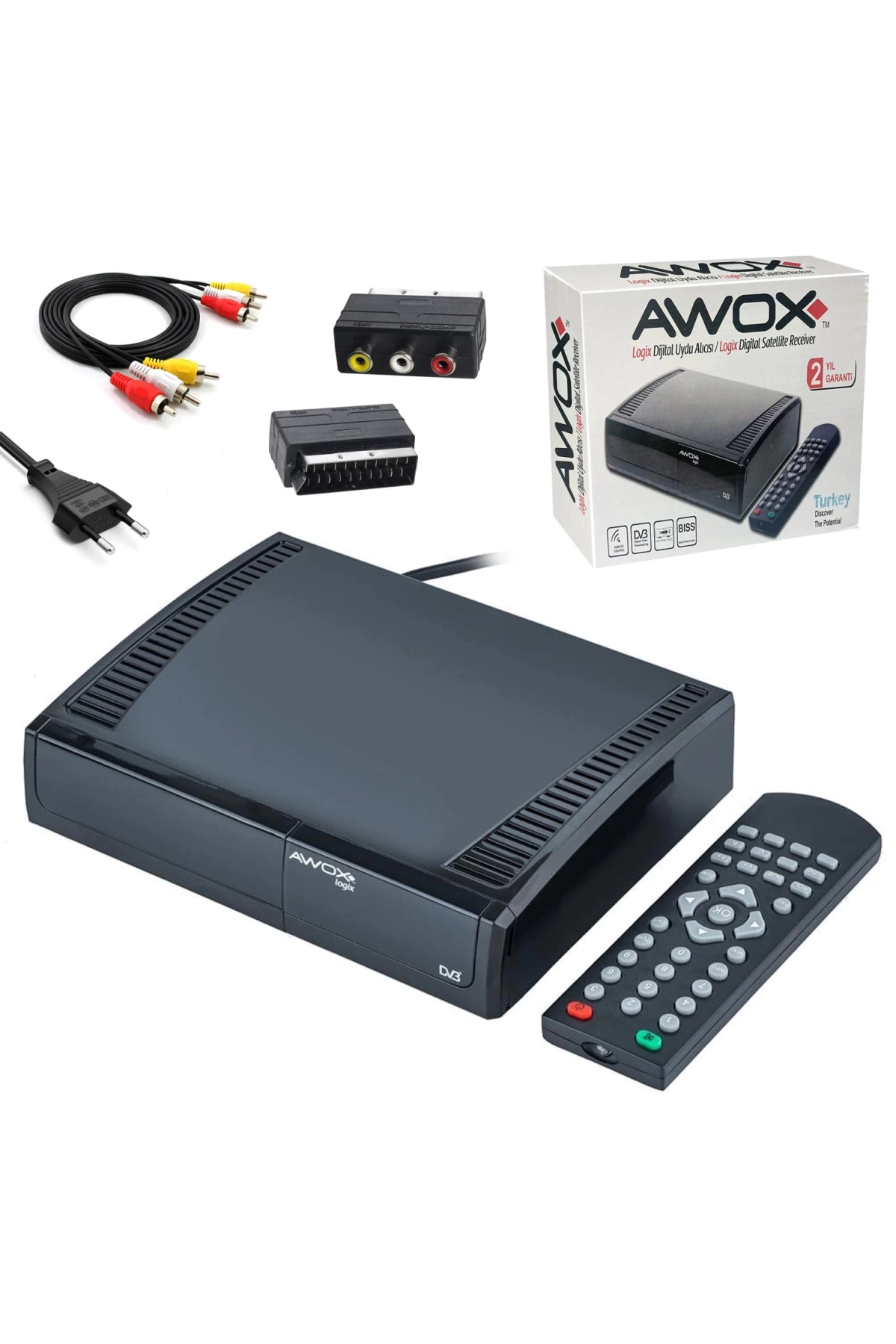 Awox Logix Kasalı Mini Uydu Alıcı Dijital Scart + Rca