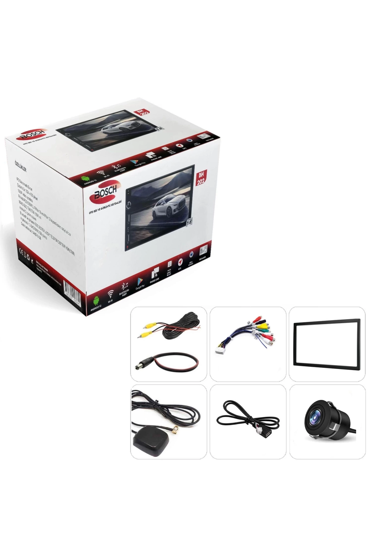 Bosch Bh-202 Android Double Teyp 7 İnç 4x55 Watt 2+32gb Carplay