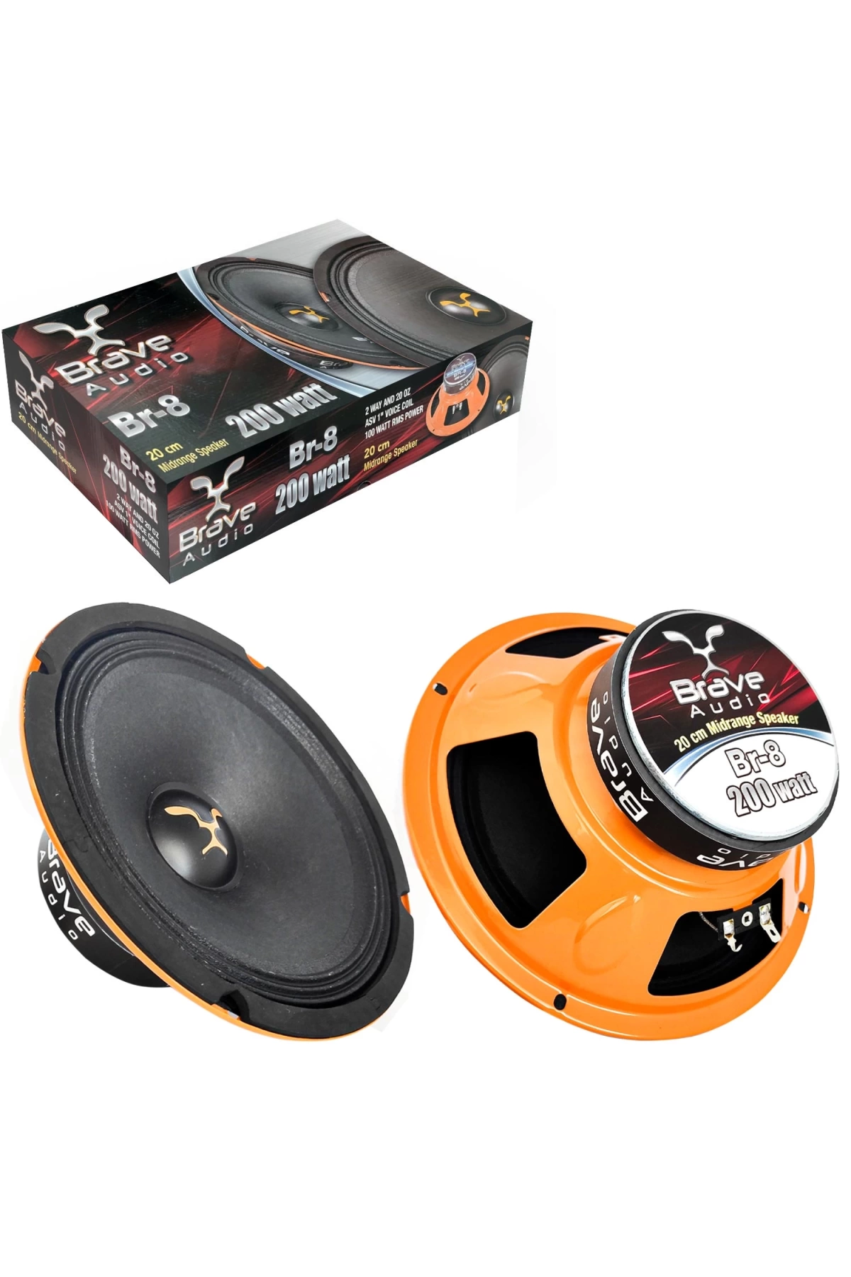 Brave Br-8 Oto Midrange 20cm 200 Watt 2 Adet