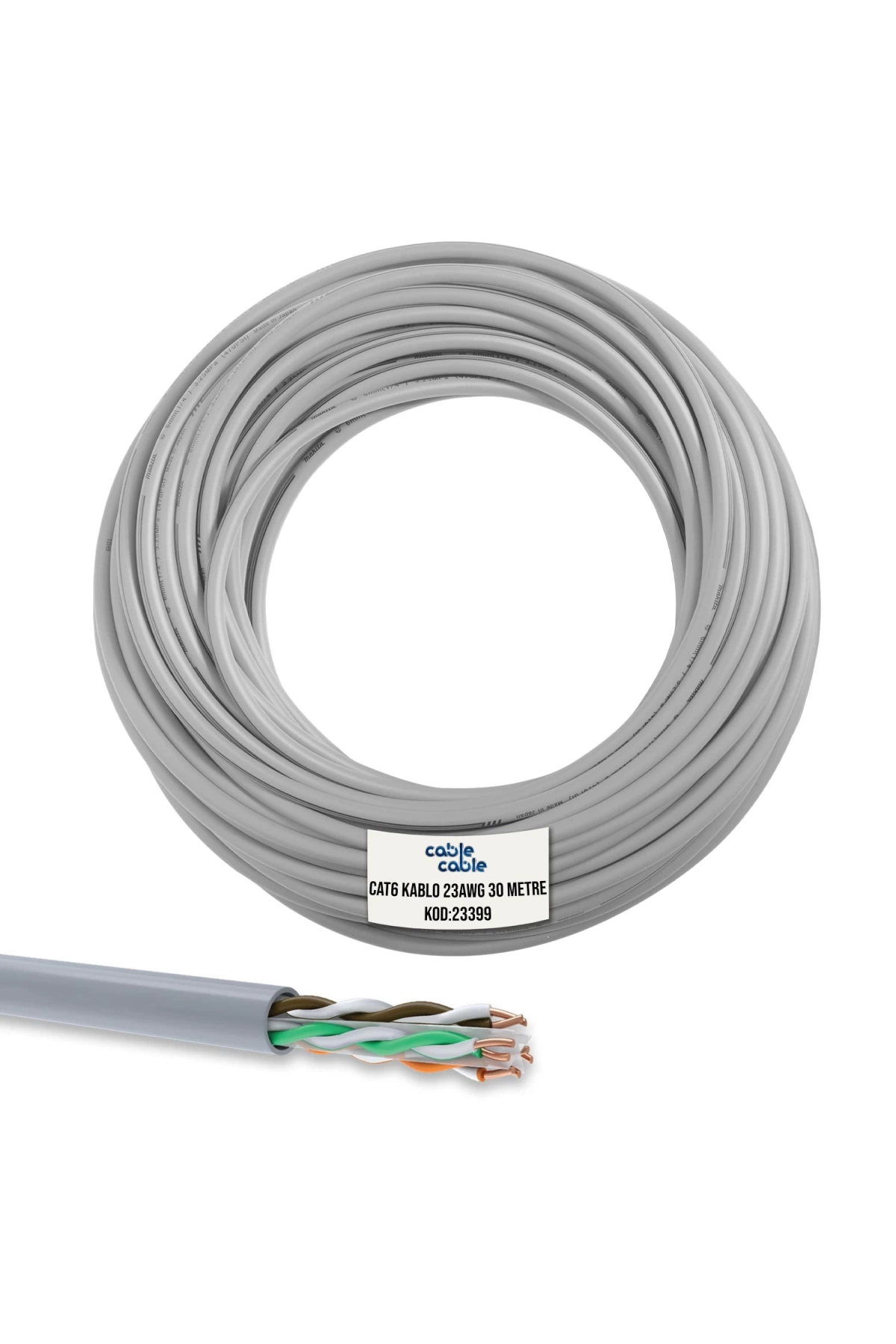 Cablecable Cat6 Kablo 23Awg 0.51Mm 30 Metre