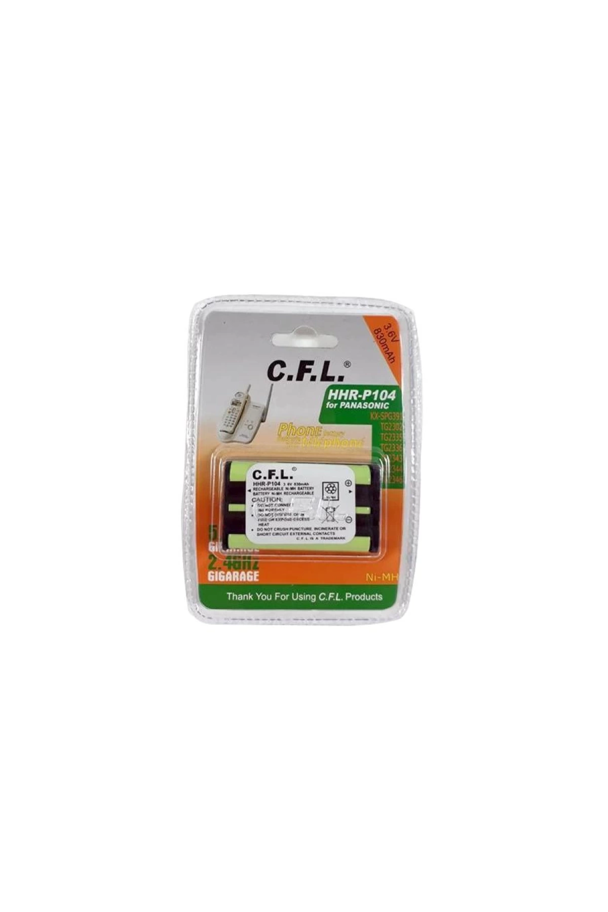 CFL P104 Şarjlı Telsiz Telefon Pili 3.6 Volt 830 Mah Ni-Mh