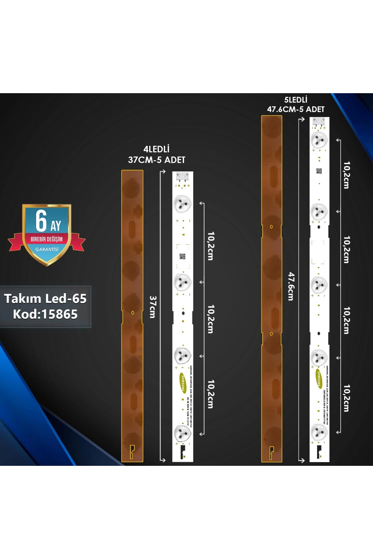 Çıkma Takım Led-65 (5X233-5X234) 43 Grundıg Arçelik Beko Samsung 2015Arc430 3228 Çıkma Takım Led