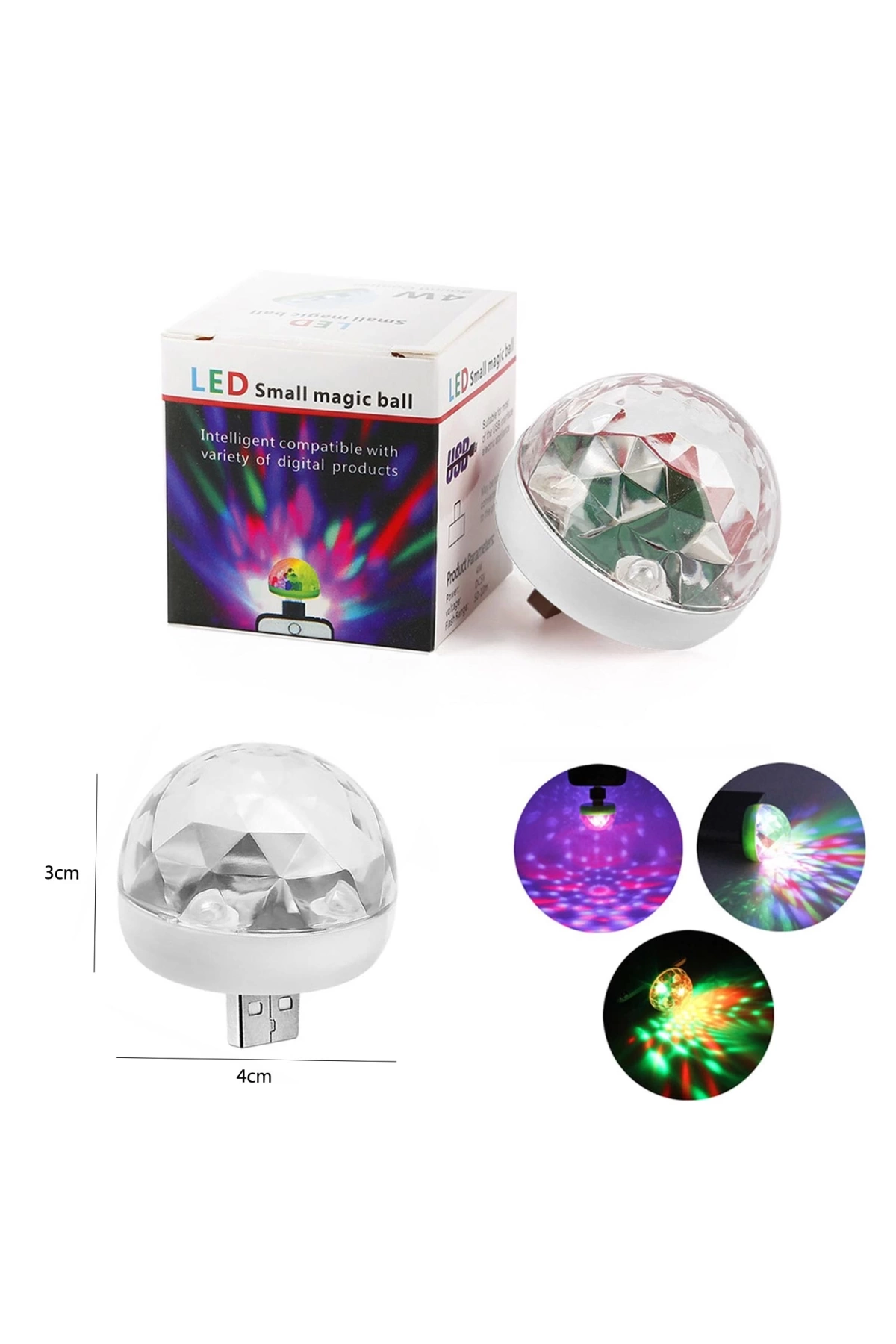 Disko Tpou Mini Usb Rgb Ledli Sese Duyarlı