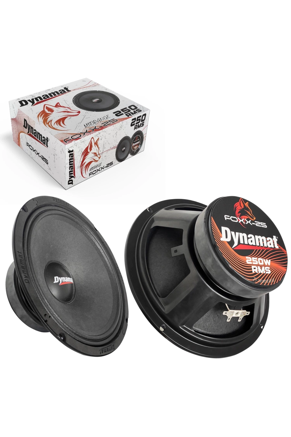 Dynamat Foxx-25 Oto Midrange 25cm 250 Watt 2 Adet