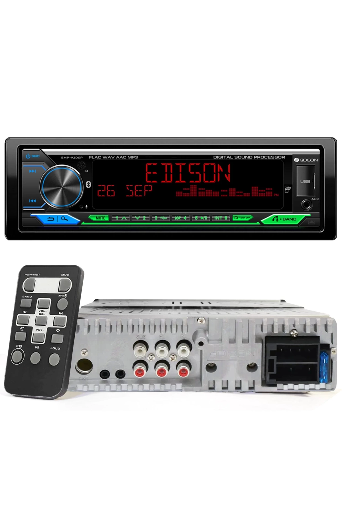 Edison Emp-92dsp Oto Teyp 4x50 Watt Bluetooth Mobil Aplikasyon Usb Fm Aux