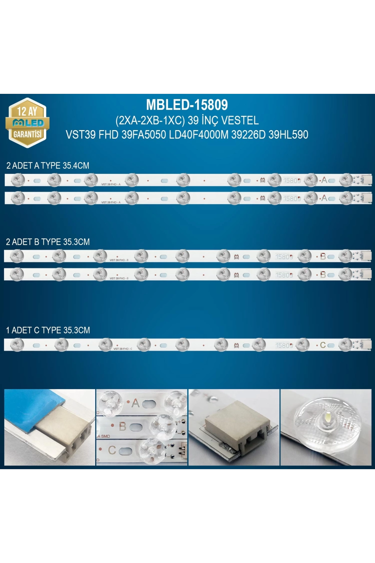 Espled (2Xa-2Xb-1Xc) 39 İnç Vestel Vst39 Fhd 39Fa5050 Ld40F4000M 39226D 39Hl590