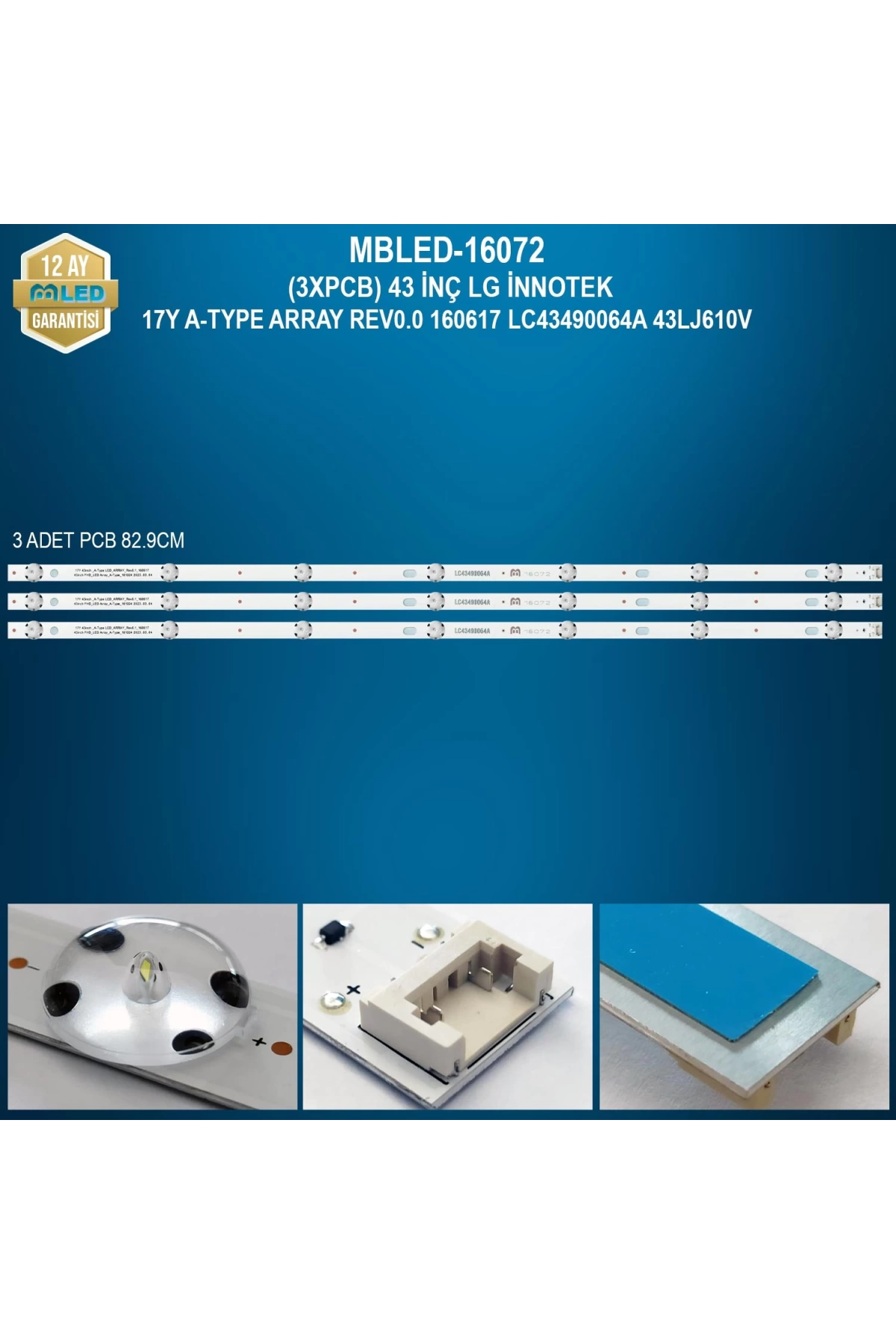 Espled (3Xpcb) 43 İnç Lg İnnotek 17Y A-Type Array Rev0.0 160617 Lc43490064A 43Lj610V