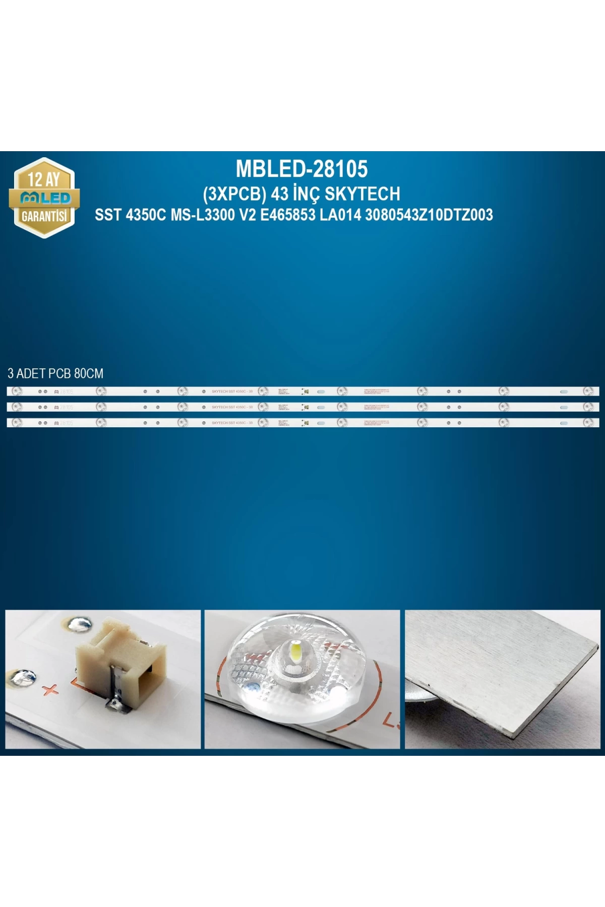 Espled (3Xpcb) 43 İnç Skytech Sst 4350C Ms-L3300 V2 E465853 La014 3080543Z10Dtz003