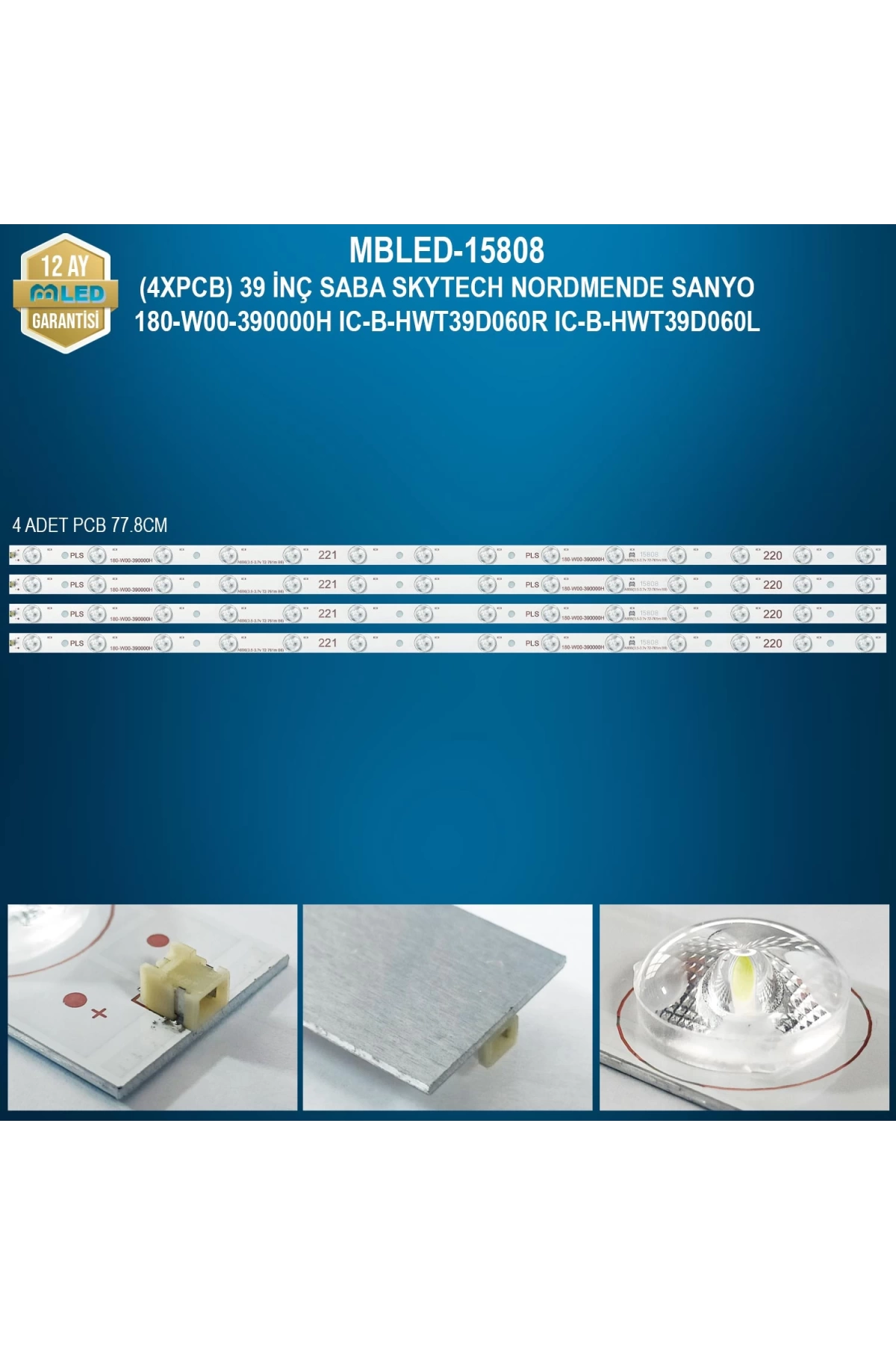 Espled (4Xpcb) 39 İnç Saba Skytech Nordmende Sanyo 180-W00-390000H Ic-B-Hwt39D060R Ic-B-Hwt39D060L