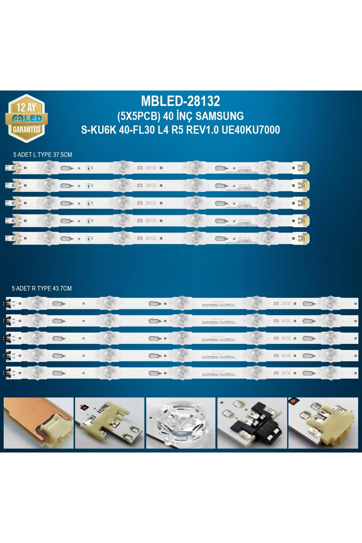 Espled (5X5Pcb) 40 İnç Samsung S-Ku6K 40-Fl30 L4 R5 Rev1.0 Ue40Ku7000