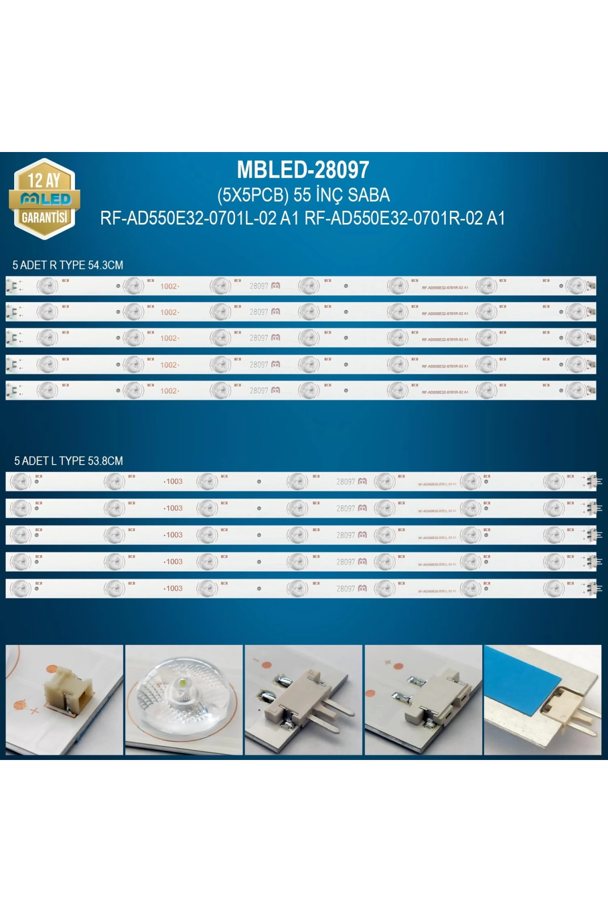 Espled (5X5Pcb) 55 İnç Saba Nordmende Rf-Ad550E32-0701L-02 A1 Rf-Ad550E32-0701R-02 A1 55Chn6464