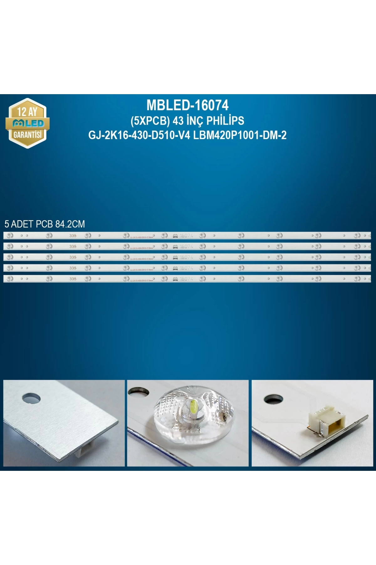 Espled (5Xpcb) 43 İnç Philips Gj-2K16-430-D510-V4 Lbm420P1001-Dm-2