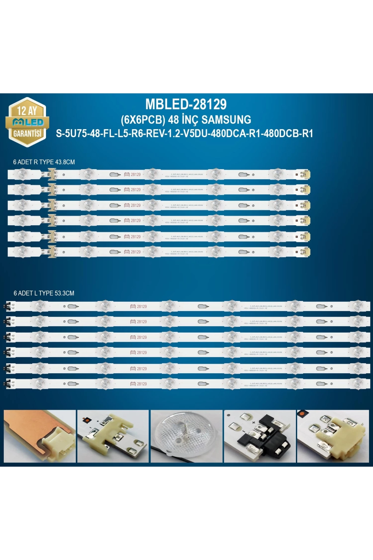 Espled (6X6Pcb) 48 İnç Samsung S-5U75-48-Fl-L5-R6-Rev-1.2-V5Du-480Dca-R1-480Dcb-R1