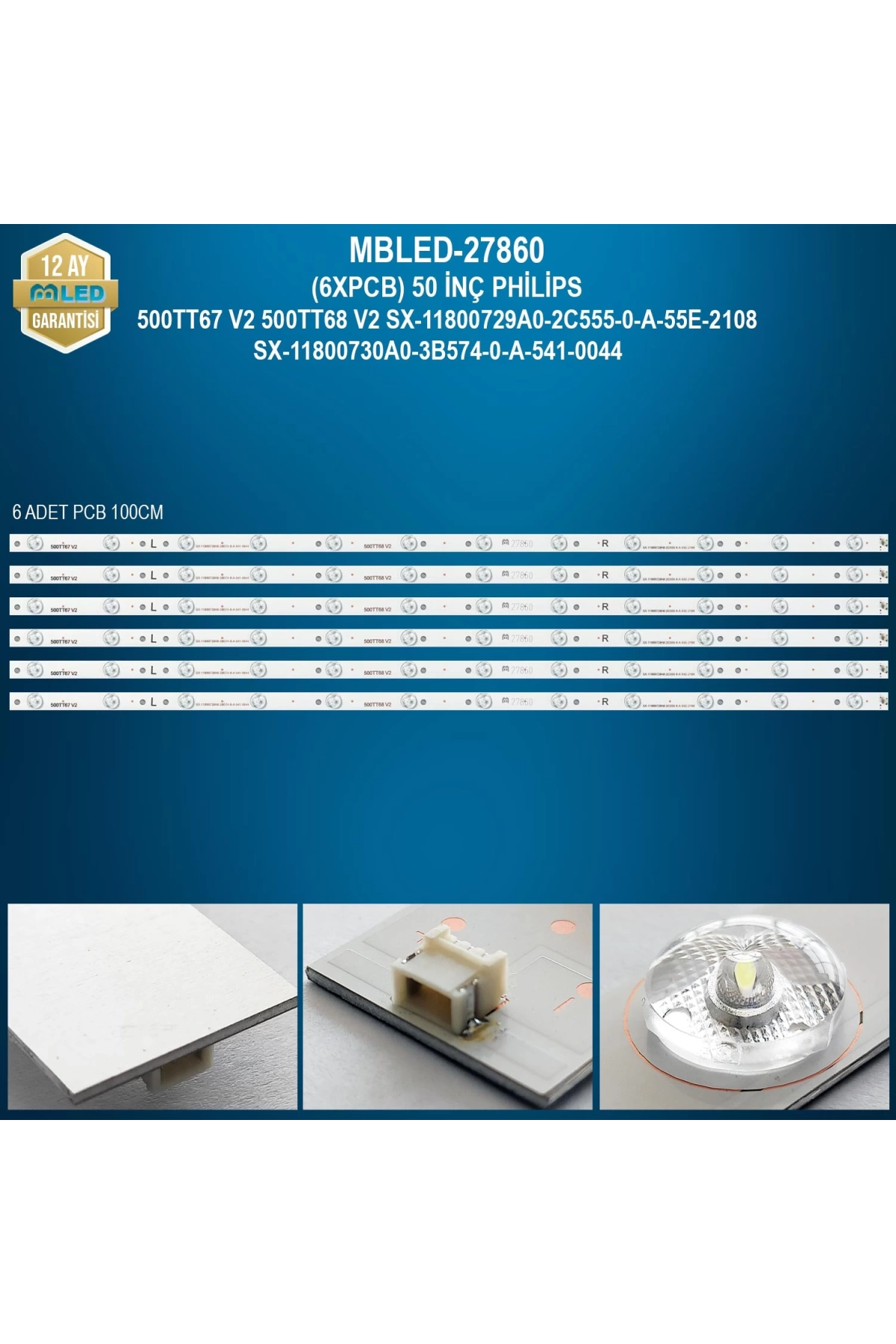 Espled (6Xpcb) 50 İnç Philips 500Tt67 V2 500Tt68 V2 Sx-11800729A0-2C555-0-A-55E-2108 Sx-11800730A0-3B574-0-A-541-0044