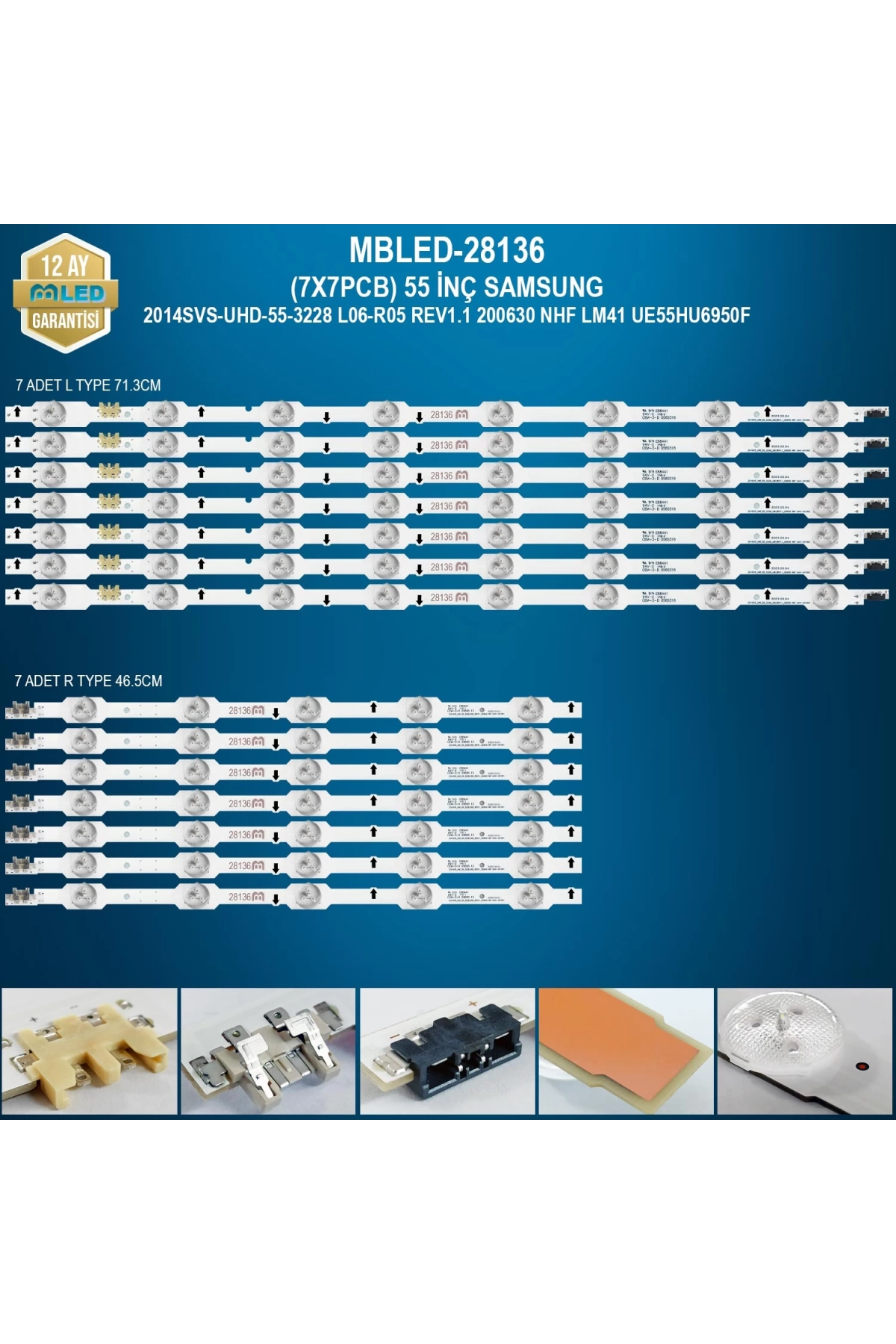 Espled (7X7Pcb) 55 İnç Samsung 2014Svs-Uhd-55-3228 L06-R05 Rev1.1 200630 Nhf Lm41 Ue55Hu6950F