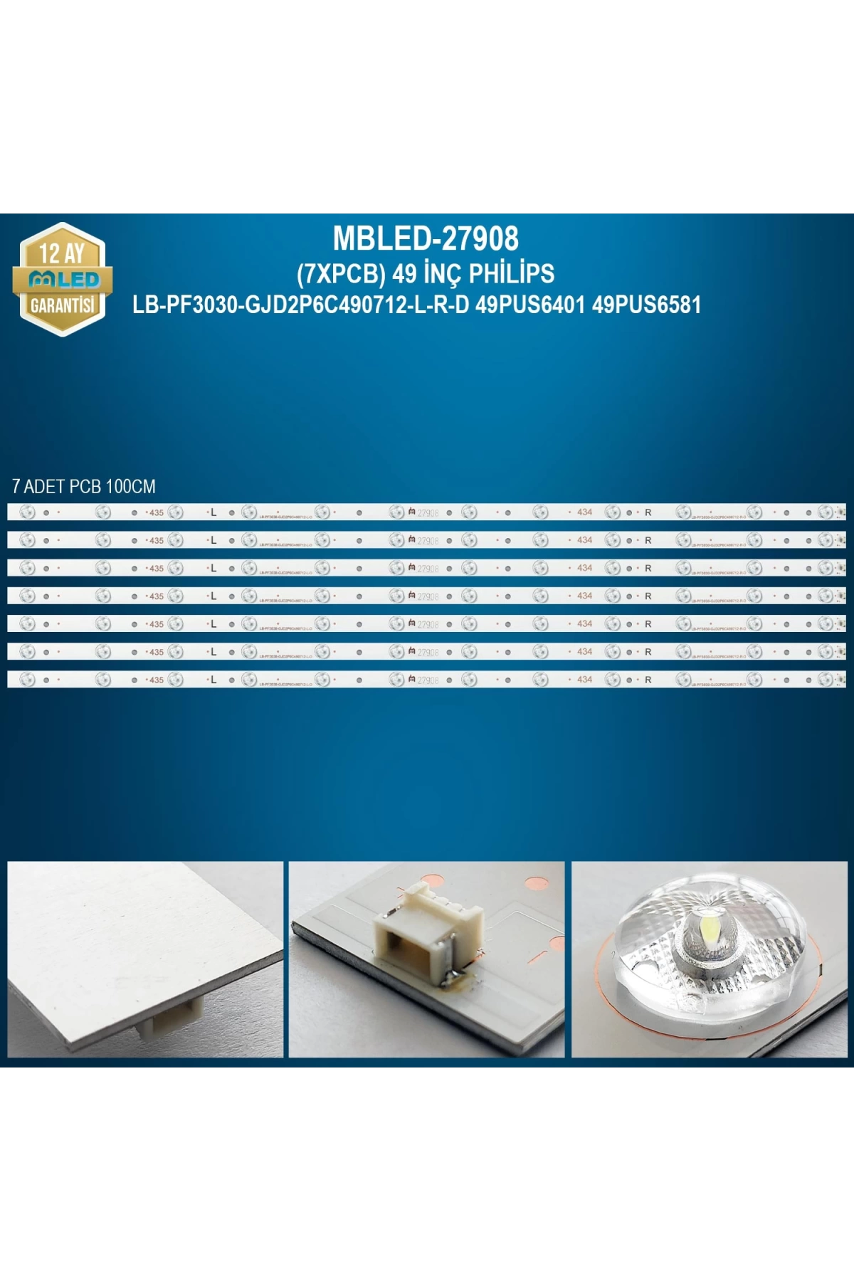 Espled (7Xpcb) 49 İnç Philips Lb-Pf3030-Gjd2P6C490712-L-R-D 49Pus6401 49Pus6581