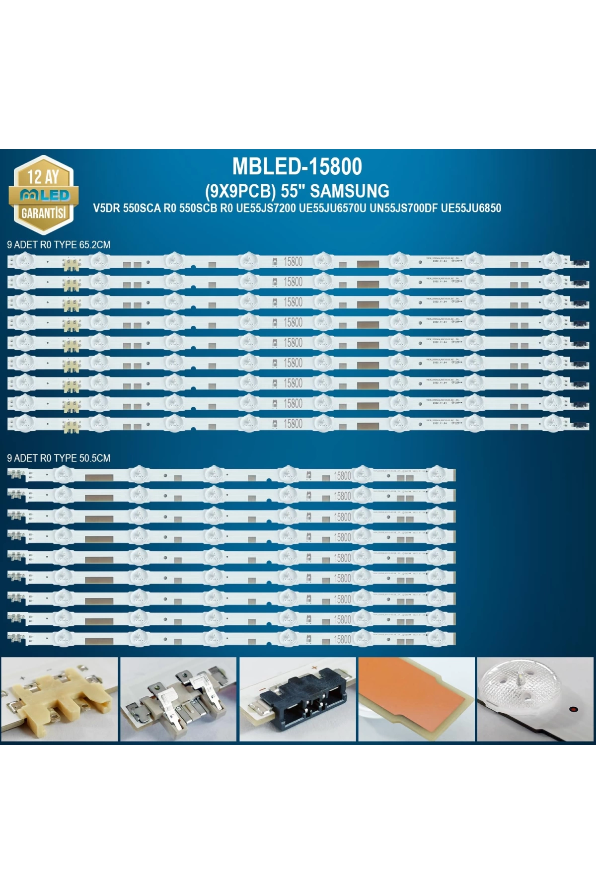 Espled (9X9Pcb) 55 İnç Samsung V5Dr 550Sca R0 550Scb R0 Ue55Js7200 Ue55Ju6570U Un55Js700Df Ue55Ju6850