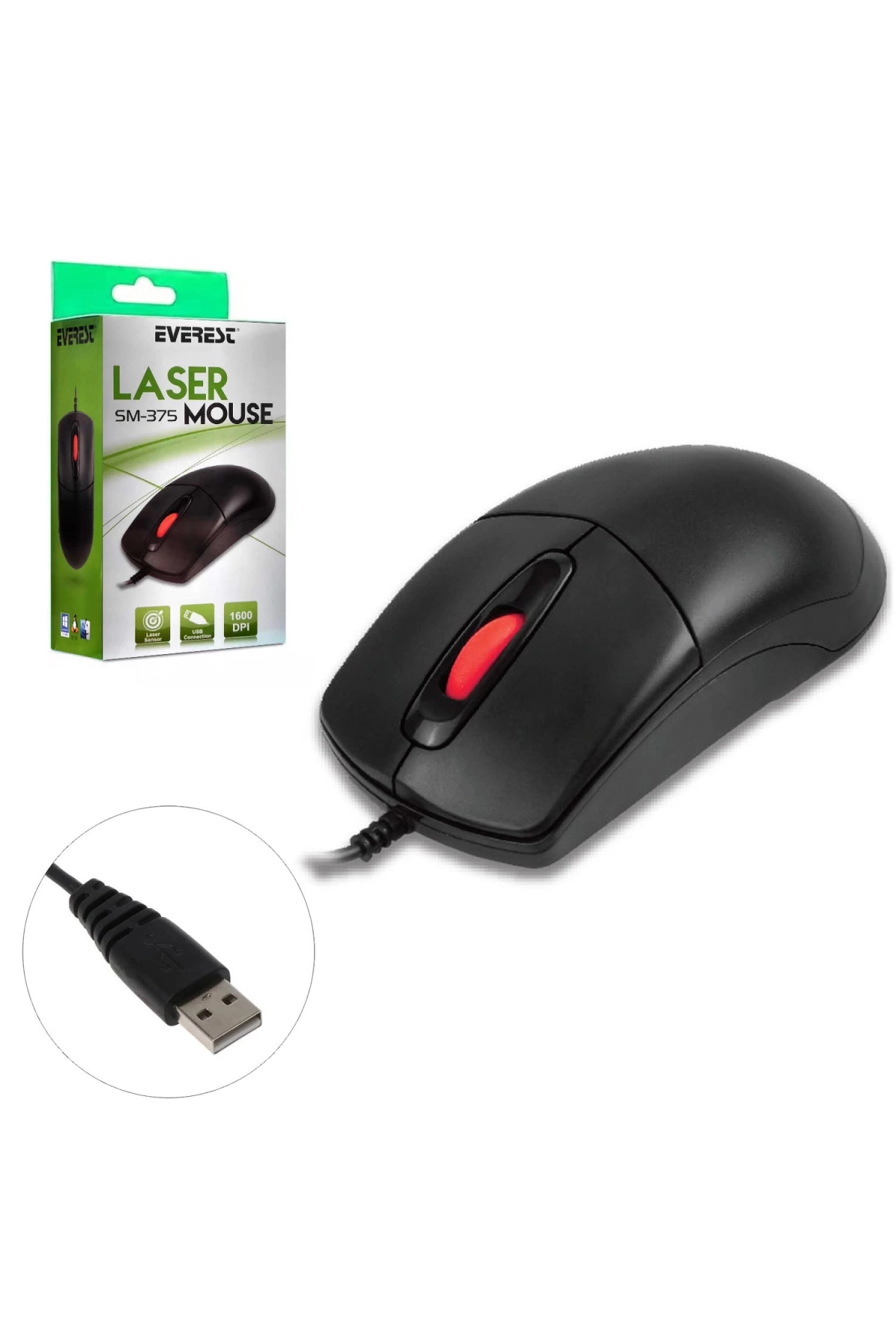 EVEREST SM-375 Kablolu Mouse 1600 Dpi