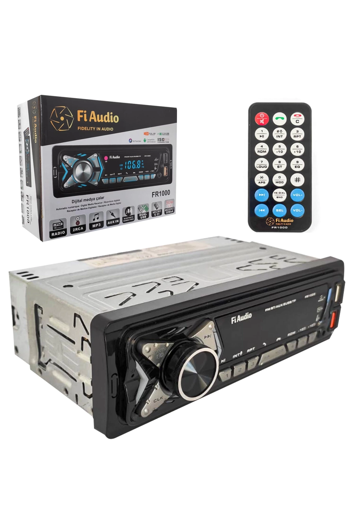 Fi Audıo Fr-1000 Oto Teyp 4x50 Watt Bluetooth Carlive 2xusb Sd Fm Aux