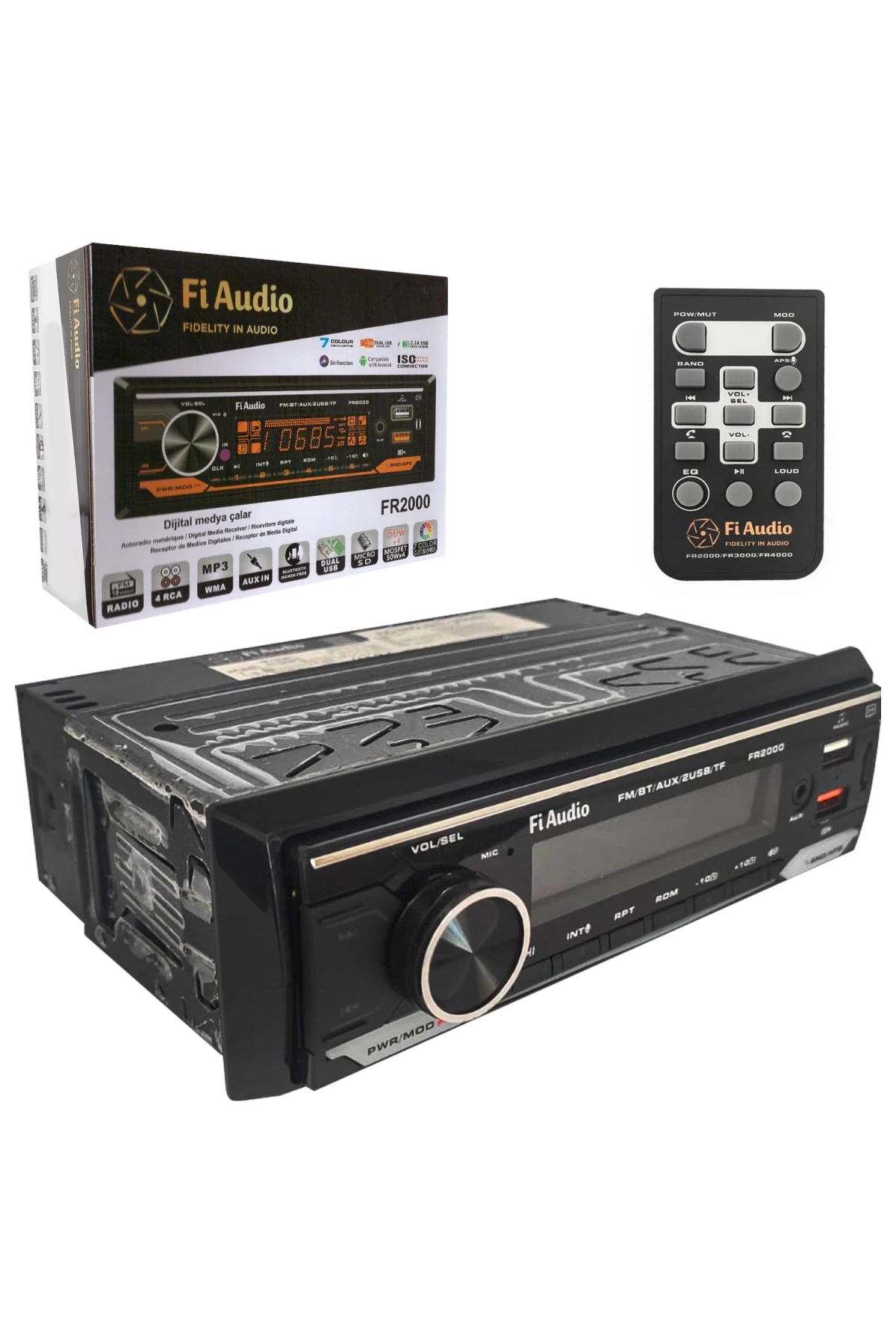 Fi Audıo Fr-2000 Oto Teyp 4x50 Watt Bluetooth Carlive 2xusb Sd Fm Aux