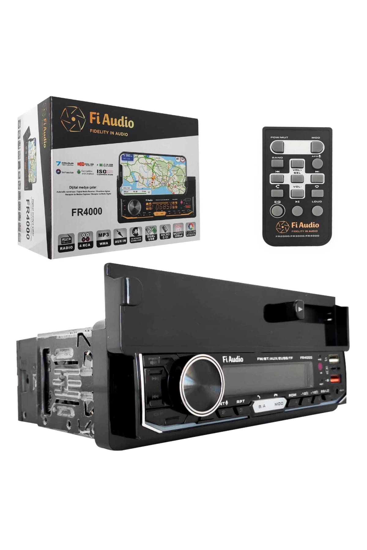 Fi Audıo Fr-4000 Oto Teyp 4x50 Watt Bluetooth Carlive 2xusb Sd Fm Aux Telefon Tutacaklı