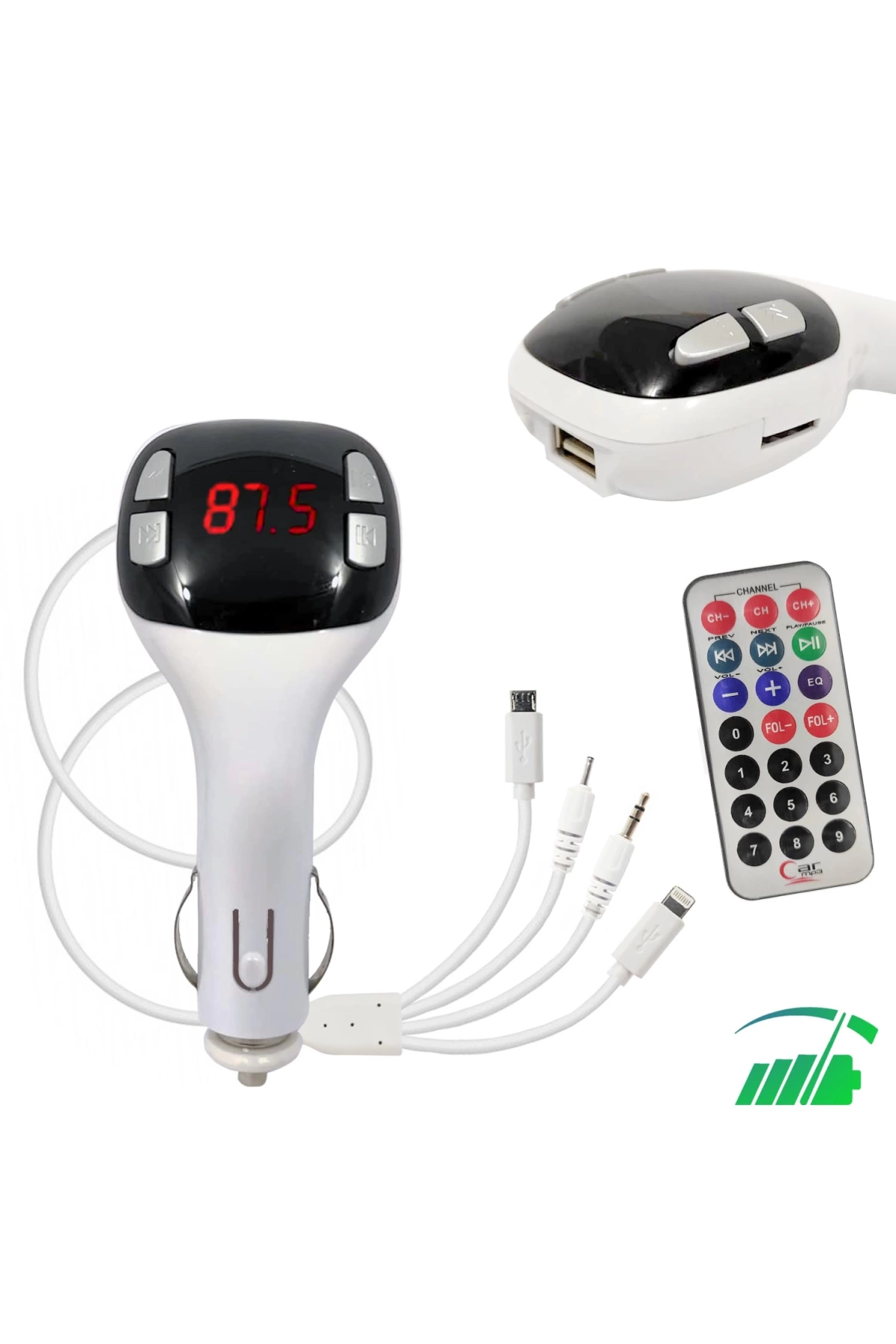 Rdl-333 Fm Transmitter Usb Sd Çoklu Şarj Dijital Ekran