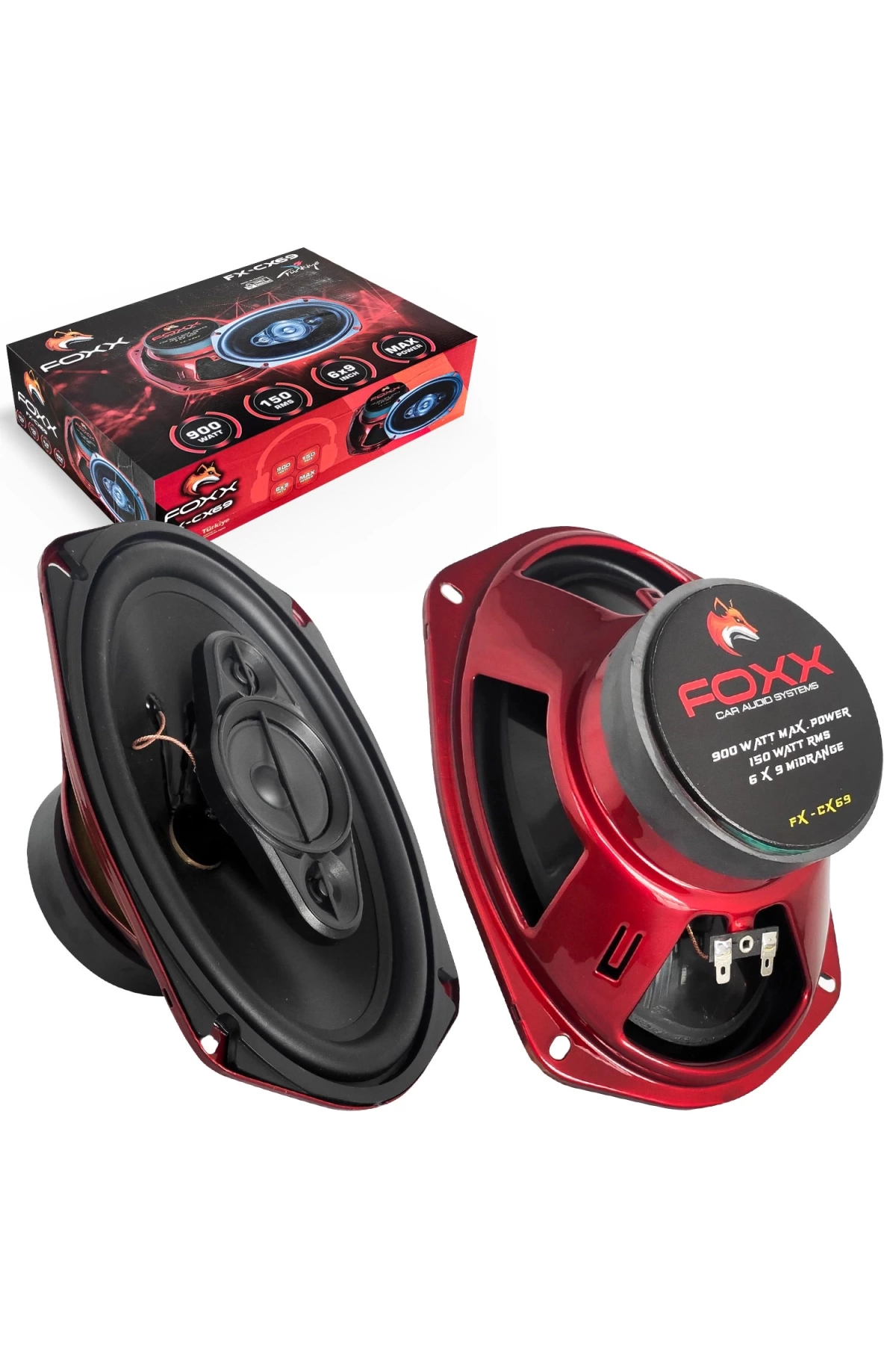 Foxx Fx-cx69 Oto Hoparlör Oval 6x9 İnç 900 Watt Tweeterli Kapaklı 2 Adet