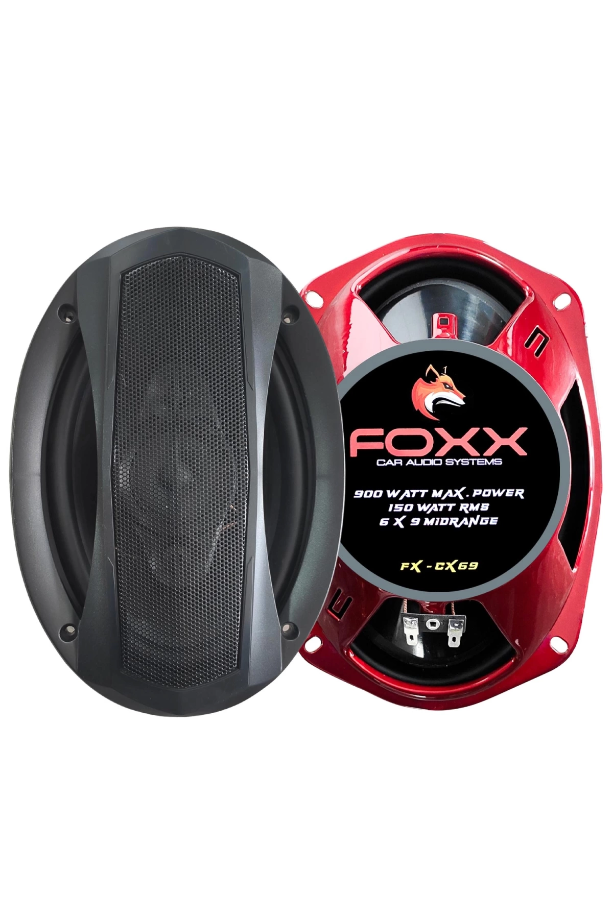 Foxx Fx-cx69 Oto Hoparlör Oval 6x9 İnç 900 Watt Tweeterli Kapaklı 2 Adet