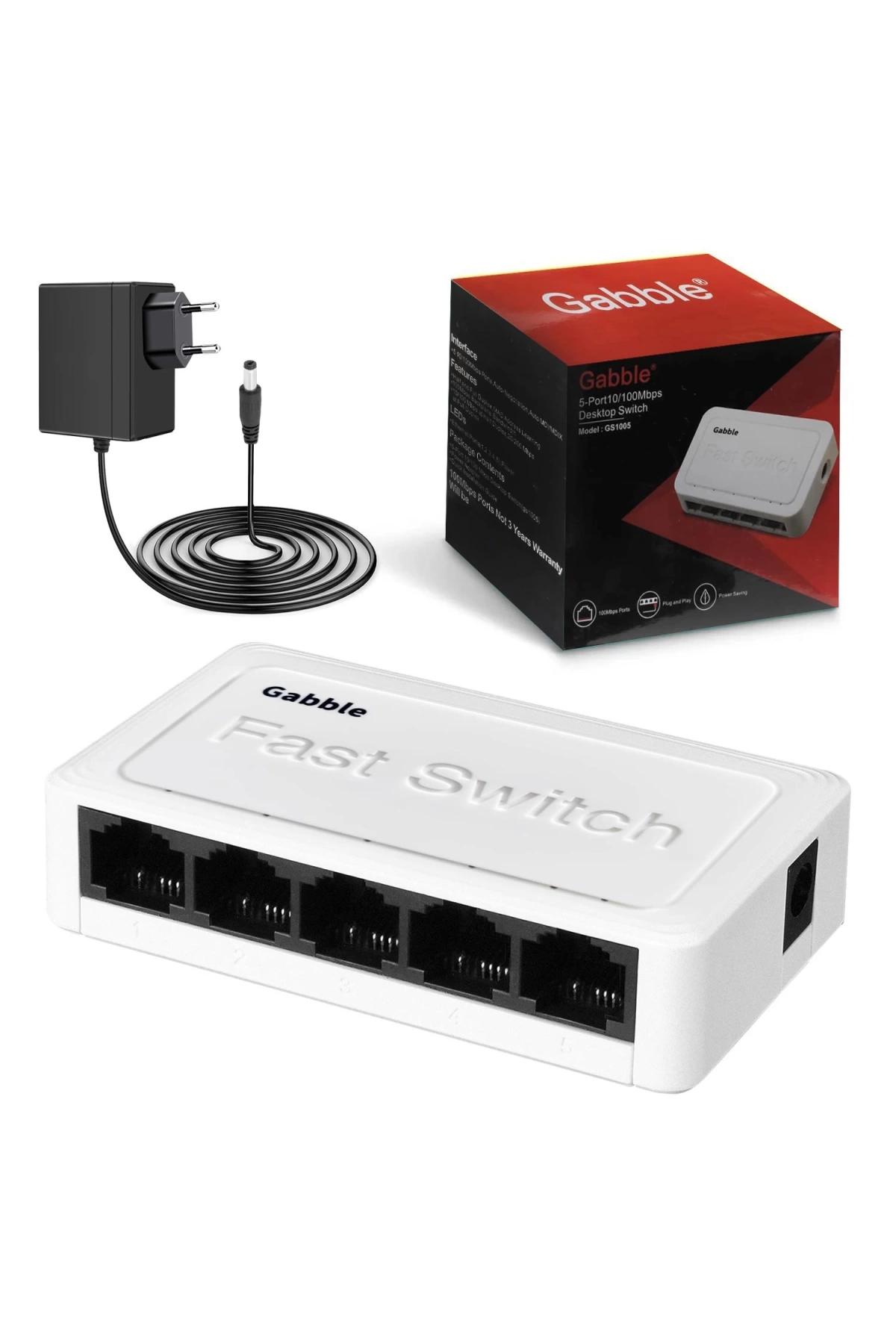 Gabble Gab-Swc05 Ethernet Switch Hub 5 Port 10/100 Mbps