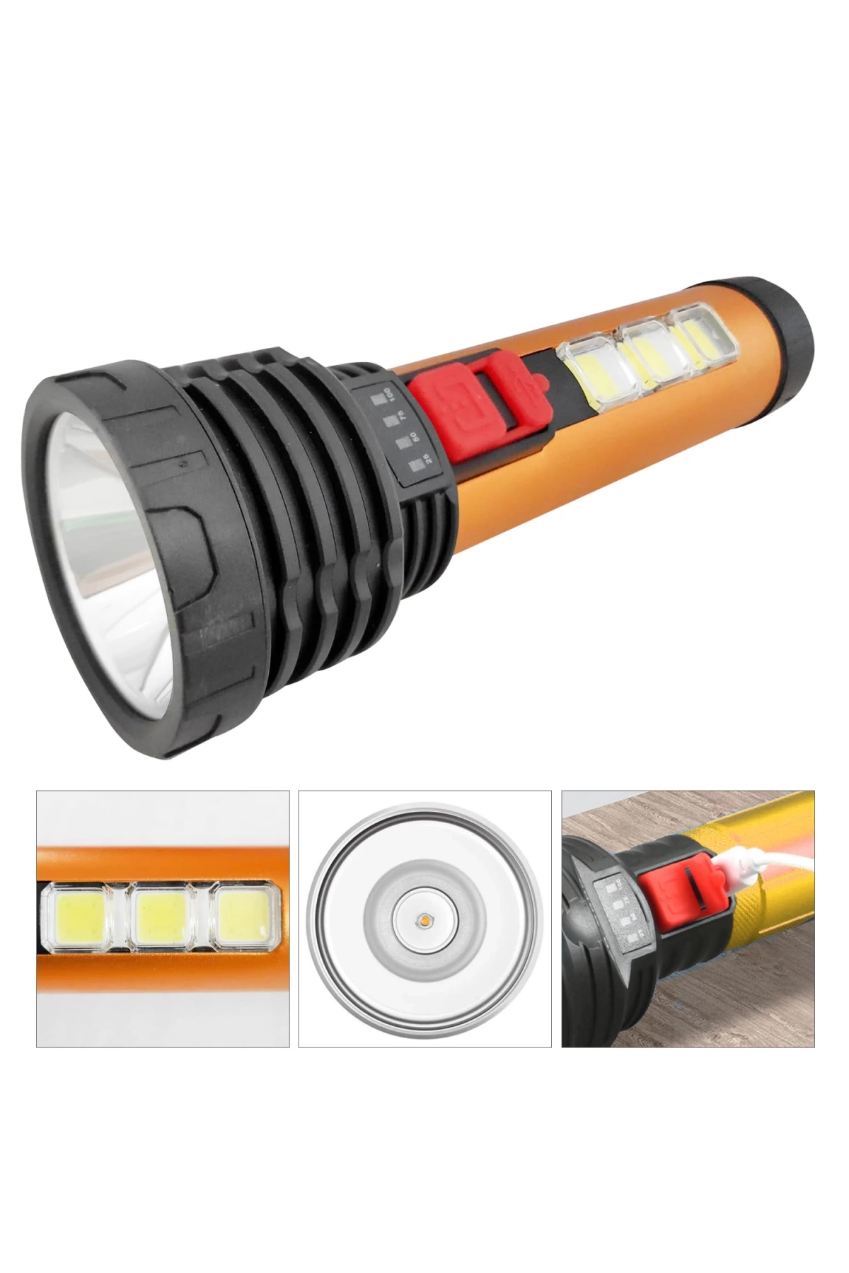 Gold Orıon Zb-G12 El Feneri Şarjlı + Cob Led 5 Watt