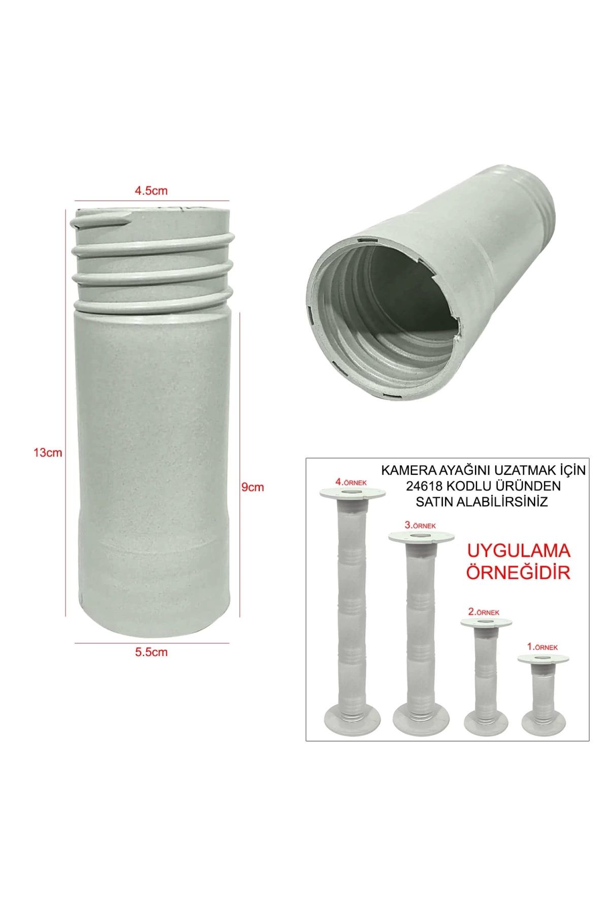 GÜVENLİK KAMERA UZATMA BORUSU 13CM PLASTİK