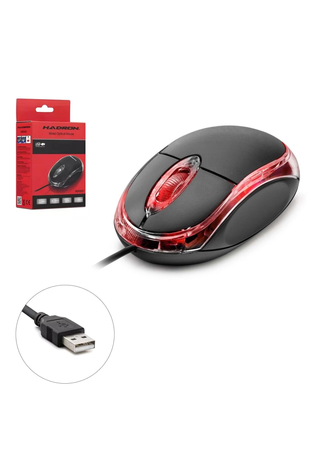 Hadron Hdx-3251 Kablolu Mouse 800 Dpi Ledli